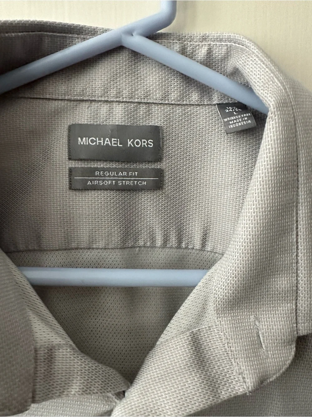 Michael Kors Men's Light Gray Dress Shirt - Spread Collar